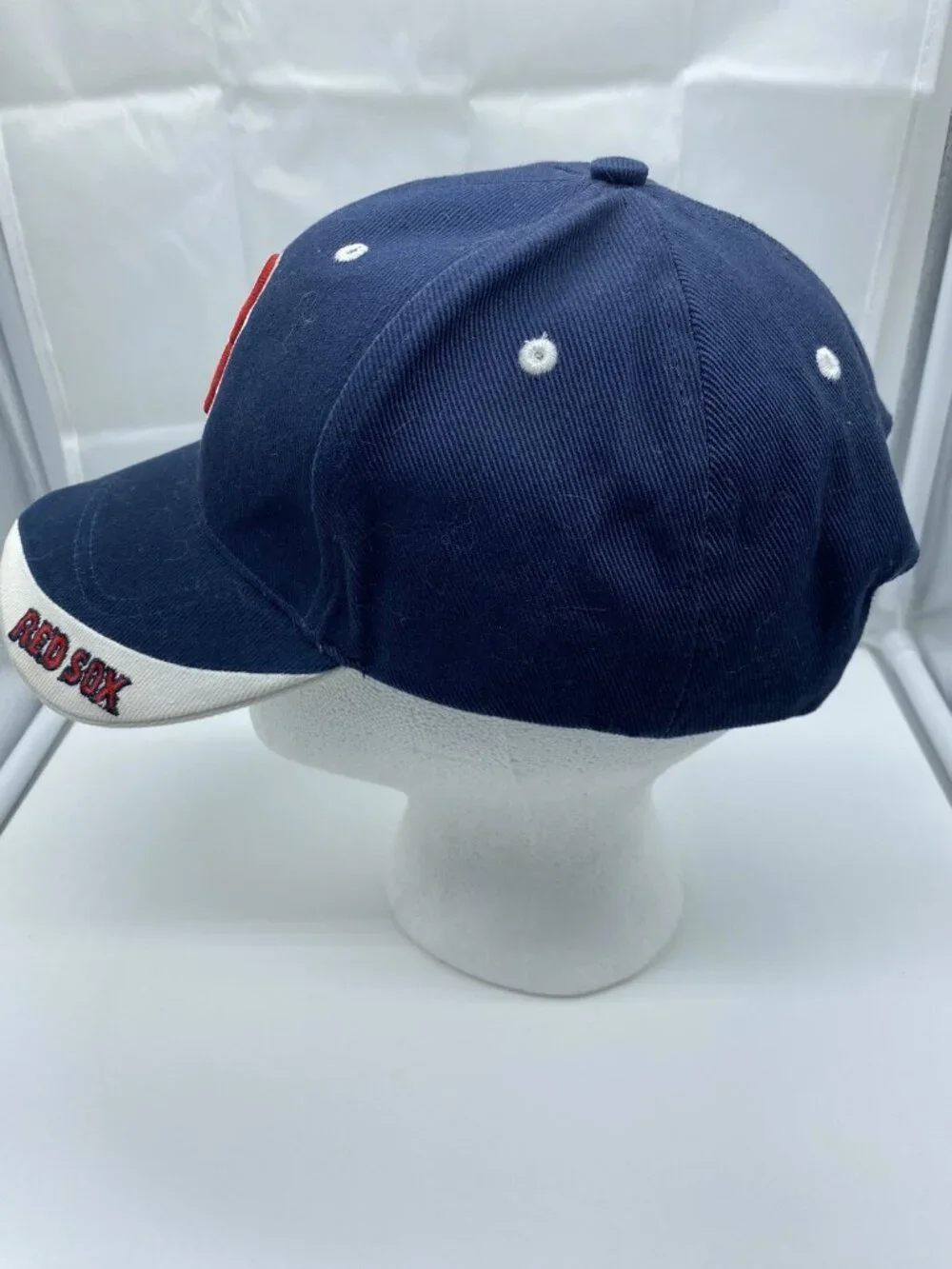 Boston Red Sox Hat Blue Adjustable Hook & Loop MLB Red B Baseball Cap